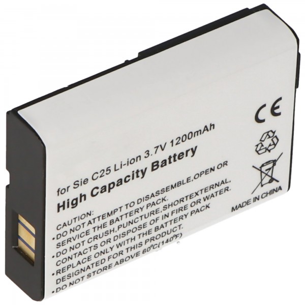 Batterij geschikt voor de Siemens C25 Li-ion batterij V30145-K1310-X103 met 1200mAh