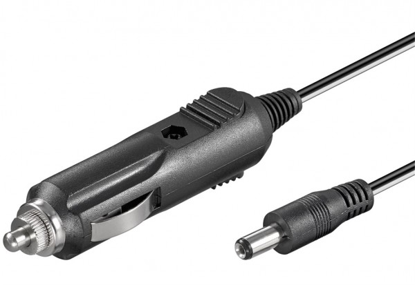 Goobay kabel voor auto/sigarettenaansteker naar DC-holle stekker, 12 V, 1,8 m - met 2,5 A-zekering, sigarettenaanstekerstekker > DC-stekker (5,50 x 2,10 mm)