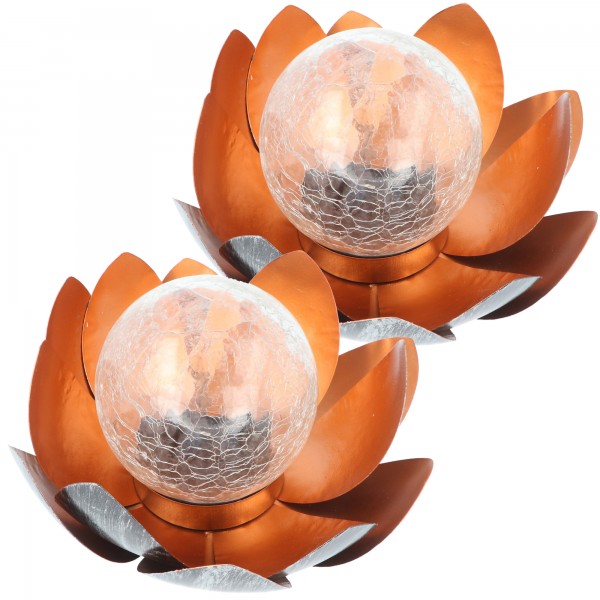 Betoverende solar lotusbloem duet, lotusbloem solar LED tuinverlichting decoratie