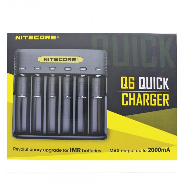 Nitecore Q6 snellader voor 1-6 Li-ion, IMR-batterijen, laadstroom max. 2.1A