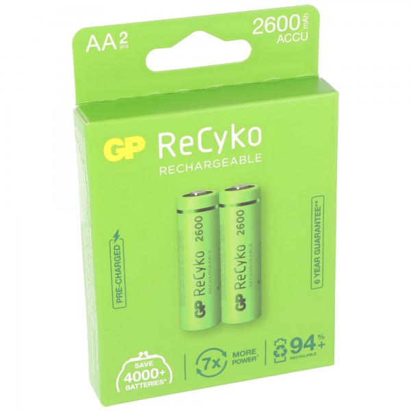 AA batterij GP NiMH 2600 mAh ReCyko 1.2V 2 stuks