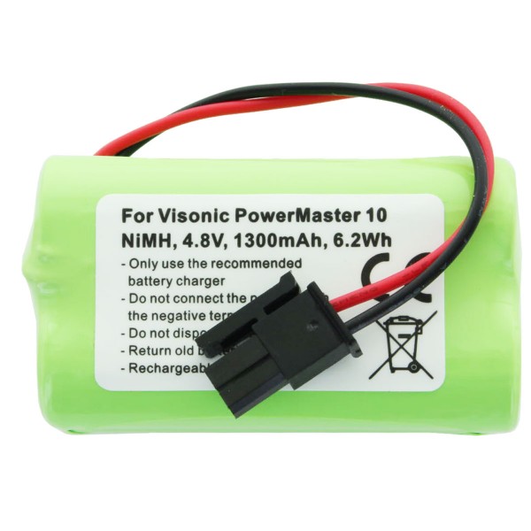 Batterij geschikt voor Visonic PowerMaster 10, NiMH, 4.8V, 1300mAh, 6.2Wh