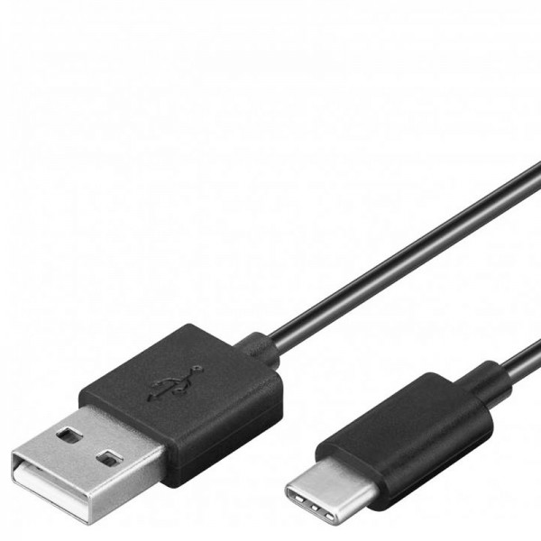 USB-C laad- en synchronisatiekabel voor alle apparaten met USB-C-aansluiting, 2 meter zwart