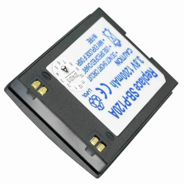 AccuCell-batterij geschikt voor Samsung SB-P120A, SB-P120ABK, 1200mAh