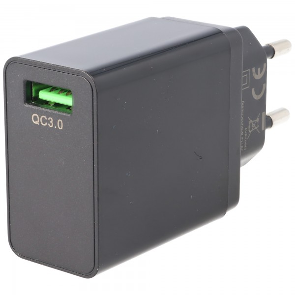 USB-snellader QC3.0 18 W, Quick Charge USB-voeding