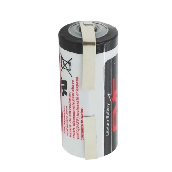Lithium 3,6 V batterij ER 14335, 2/3 AA ER14335 standaard batterij met soldeerlip U-vorm voor zelfconversie, zelfinstallatie