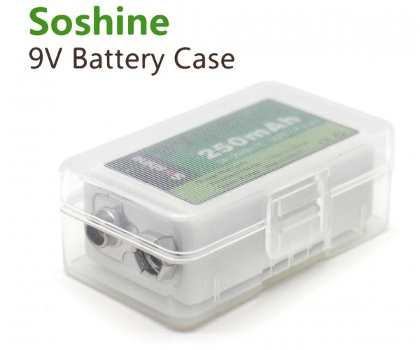 Soshine opbergbox voor 9V blok 6LR61 / AM-6 (6F22) oplaadbare batterijen of batterijen 6LR61 / AM-6 (6F22)