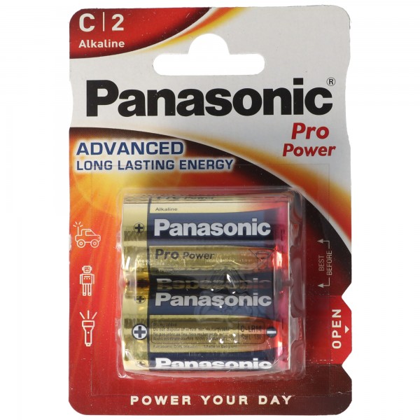 Panasonic Pro Power Baby C LR14 alkalinebatterij in een blister van 2