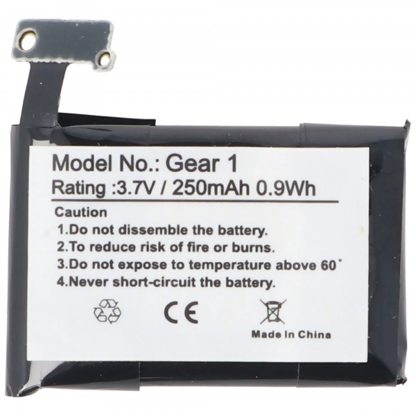 Batterij geschikt voor Samsung Gear 1, SM-V700, Samsung B030FE, GH43-03992A, SP48223 lithium-polymeerbatterij 3,7 volt 250 mAh