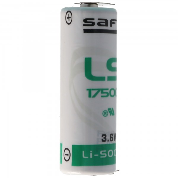 SAFT LS17500 lithiumbatterij, maat A, met enkele printcontacten