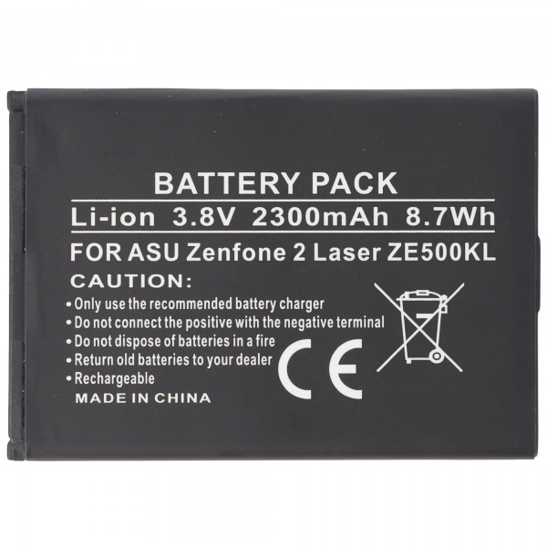 Accu geschikt voor Asus Zenfone 2 Laser ZE500KL, Li-ion, 3.8V, 2300mAh, 8.7Wh