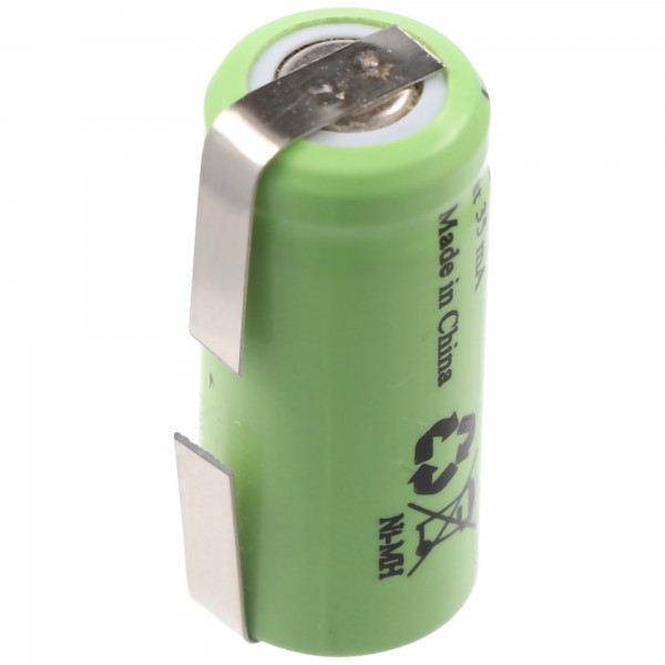 GP GP35AAAH NiMH maat 1 / 2AAA batterij met U-vormige soldeerlip, niet meer leverbaar, wel een alternatieve batterij