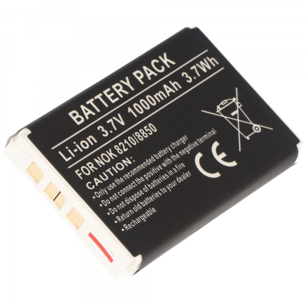Batterij geschikt voor Nokia 8210, 8850, Li-ion, 3.7V, 1000mAh, 3.7Wh