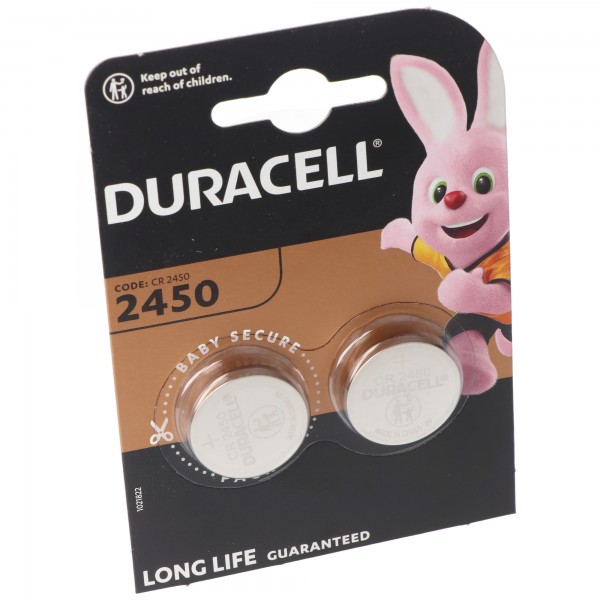 Duracell batterij lithium, knoopcel, CR2450, 3V elektronica, blisterverpakking (2 stuks)