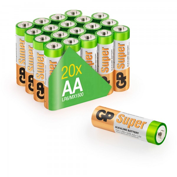 AA Mignon batterij GP Alkaline Super 1.5V 20 stuks