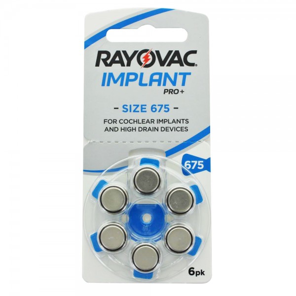 Rayovac Implant Pro + H 675CM batterij, implantaatbatterij ook voor MEDEL