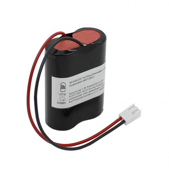 Noodverlichting batterij NiMH 2.4V 4.2Ah F1x2 7/5 Sub-C met kabel en stekker vervangt Zumtobel 00072883