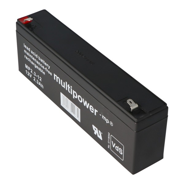Multipower MP2.2-12 loodbatterij, 4,8 mm Faston-connector MP2.2-12