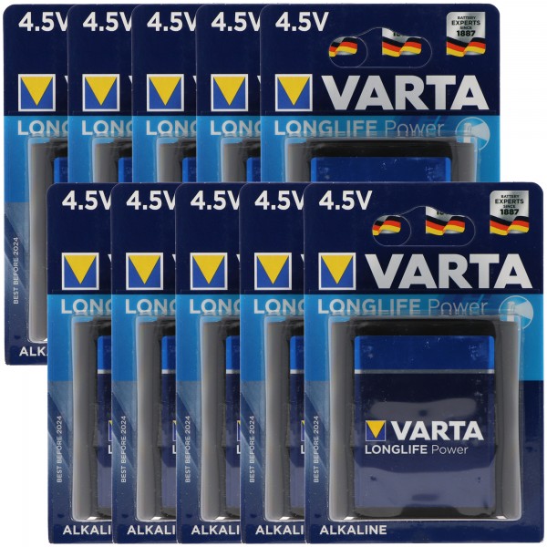 Varta High Energy 4912 platte batterij 4.5V, MN1203, 3LR12, 3LR12P doos van 10