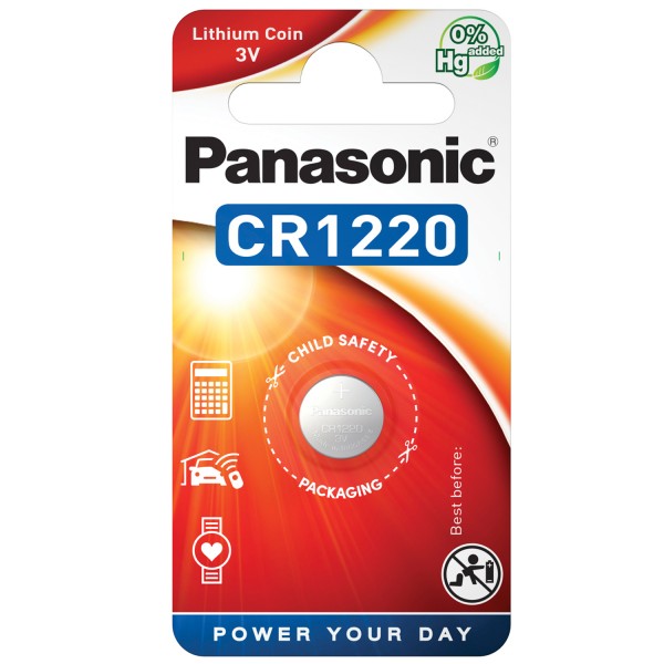 Panasonic CR1220 Lithium Power knoopcel CR1220EL / 1B