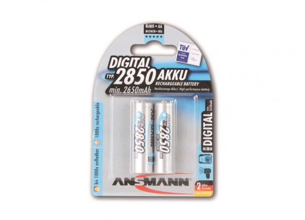 Ansmann NiMH batterij type 2850 Mignon 2650mAh digitale blisterverpakking van 2