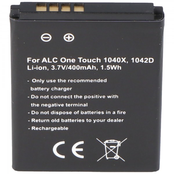 Batterij geschikt voor de Alcatel CAB0400000C1 batterij One Touch 1040X, One Touch 1042D, OT 1040X, OT 1042D