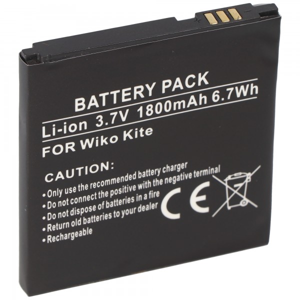 Batterij geschikt voor de Wiko KITE batterij KITEB1409043730 1800mAh