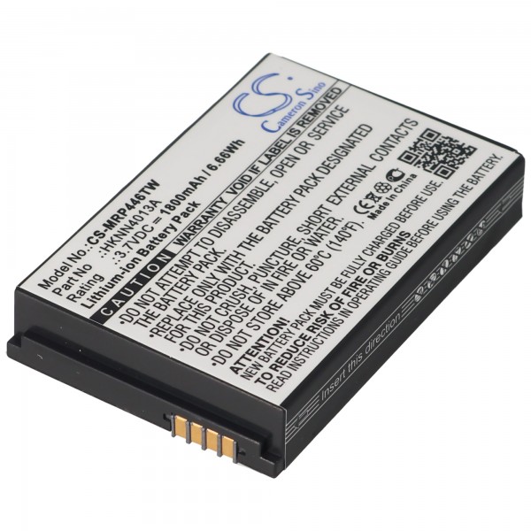 Batterij geschikt voor Motorola radio CLP1010, CLP1060, SL7550, vervangt BT90, HKLN4440B, HKNN4013A, SNN5826A, 3,7V 1800mAh