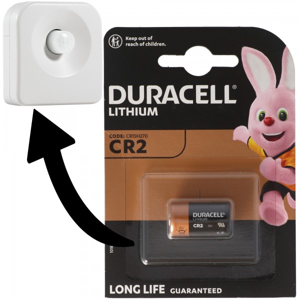 Batterij geschikt voor Ledvance SMART + Bewegingssensor, Osram SMART + Bewegingssensor bewegingsmelder 1x Duracell CR2 lithiumbatterij