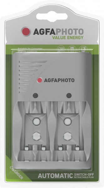 Agfaphoto oplaadbare batterij NiMH, universele oplader, Value Energy zonder batterijen, voor AA/AAA/9V, retail