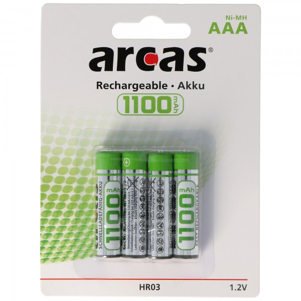 Arcas Micro AAA-batterij 4-pack 1100 mAh
