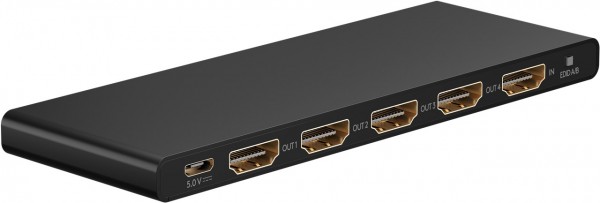Goobay HDMI™-splitter 1 tot 4 (4K @ 60 Hz) - splitst 1x HDMI™-ingangssignaal naar 4x HDMI™-uitgangen