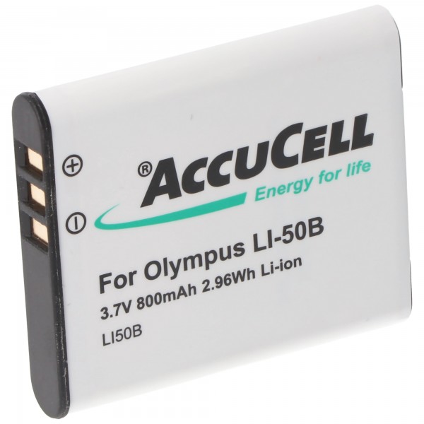 Olympus LI-50B vervangende batterij van AccuCell voor Li-50B, D-Li92, DB-100, VW-VBX090, NP-150
