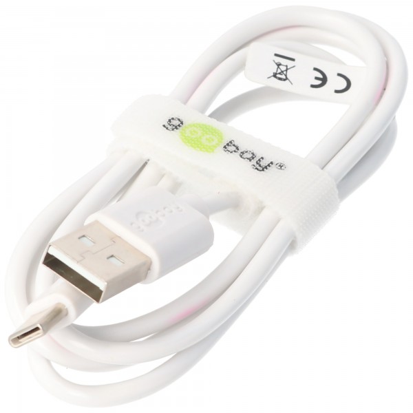 USB-C oplaad- en synchronisatiekabel voor alle apparaten met USB-C-aansluiting, 1 meter, wit