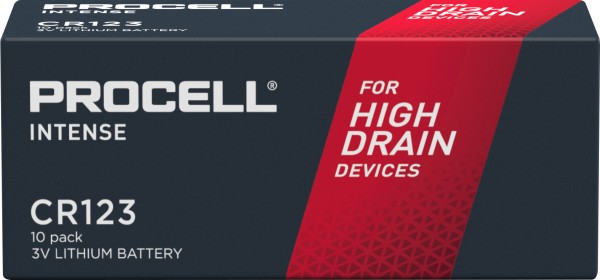 Duracell batterij lithium, CR123A, 3V Procell Intense, doos (10 stuks)