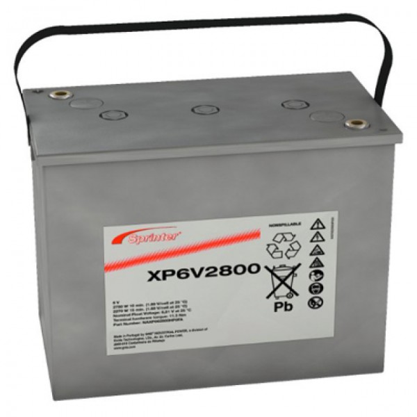 Exide Sprinter XP6V2800 loodbatterij met M6-schroefverbinding 6V, 195000mAh