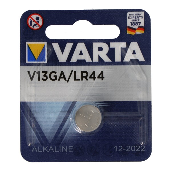 Varta V13GA, LR44, GPA76, 82, LR1154, 357A knoopcel