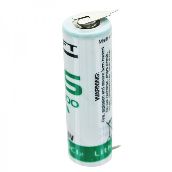SAFT LS14500CNA lithiumbatterij met dubbele printcontacten