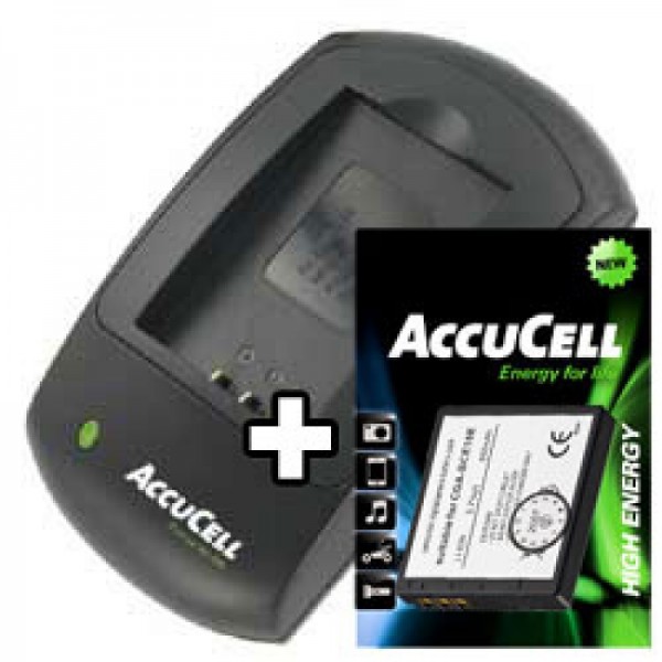 AccuCell-lader en batterij geschikt voor Panasonic CGA-S008
