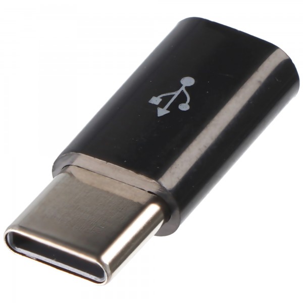 AccuCell Adapter - Micro-USB 2.0 vrouwelijk naar USB Type C (USB-C) mannelijk - zwart