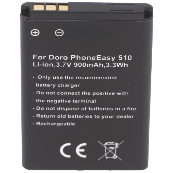 Batterij geschikt voor de Doro PhoneEasy 510 batterij DBC-800A, DBC-800B