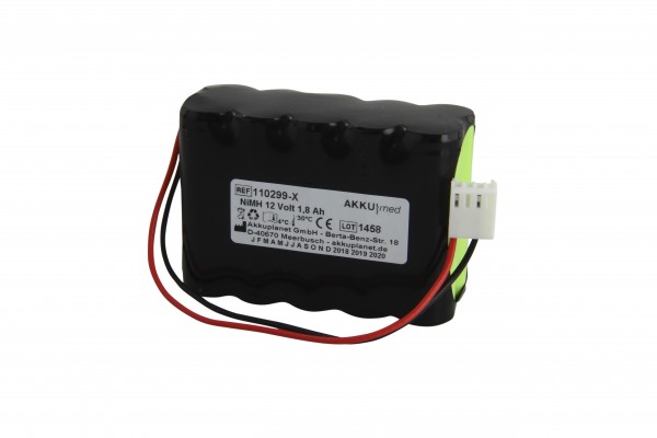NiMH-batterij geschikt voor Codan Argus-infusiepomp A707V, A708V - batterijtype 601259 - 12 volt 1,8 Ah CE-conform