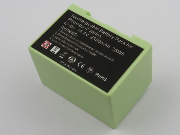 Accu geschikt voor iRobot Roomba e5, Roomba i7, Li-ion, 14,4V, 2500mAh, 36,0Wh