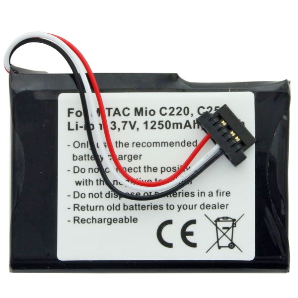 AccuCell-batterij geschikt voor Mitac Mio C250-batterij E4MT081202B12