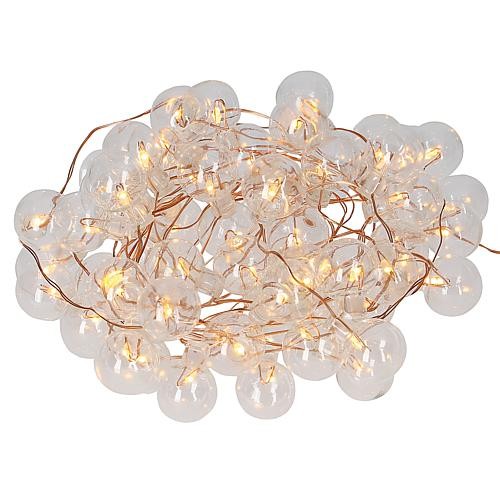 LED decoratieve lichtketting 'glazen bollen' barnsteen 48690