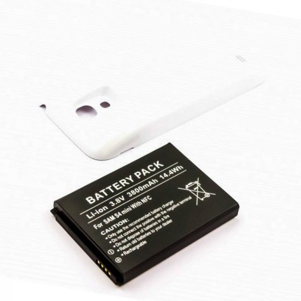 Samsung Galaxy S4 Mini replica batterij Galaxy S4 Mini, GT-I9195 3800 mAh met cover wit