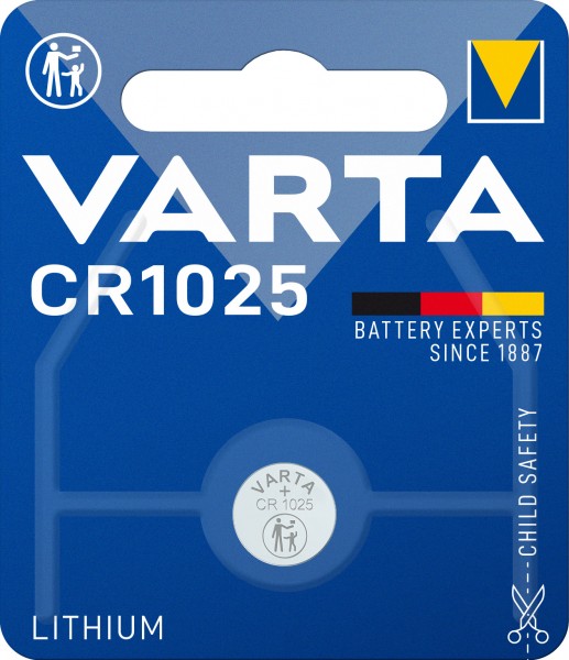 Varta Batterij Lithium, Knoopcel, CR1025, 3V Elektronica, Retail Blister (1-Pack)