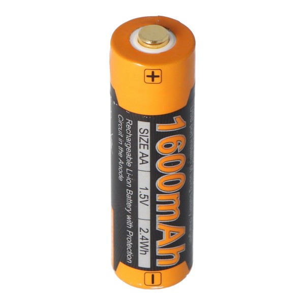 Li-ion oplaadbare batterij Mignon AA LR6 1600 mAh met 1,5 volt multi-beschermd met USB-oplaadfunctie, AccuSafe 1 stuk