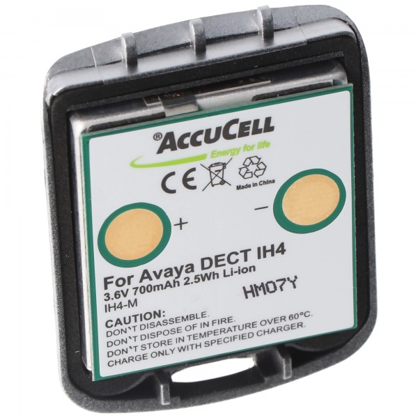 Batterij geschikt voor de Avaya DECT IH4 Li-ion batterij 4.999.130.768 met behuizing 3.6V 700mAh, Funkwerk DECT D4, DECT FC4