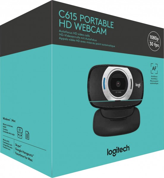 Logitech Webcam C615, Full HD 1080p, Zwart 1920x1080, 30 FPS, USB, Retail